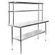 Commercial Stainless Steel Kitchen Prep Table With Double Overshelf- 30 X 60