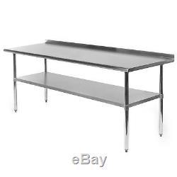 Commercial Stainless Steel Kitchen Prep Work Table with Backsplash 30 x 72