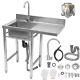 Commercial Stainless Steel Kitchen Sink 1/2/3 Compartments With Cold&hot Faucet