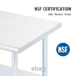 Commercial Stainless Steel Kitchen Table w Adjustable Shelf Backsplash 48x24 in