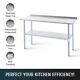 Commercial Stainless Steel Kitchen Table W Adjustable Shelf Backsplash 60x24 In
