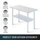 Commercial Stainless Steel Kitchen Table W Adjustable Shelf Bullet Feet 48x24 In