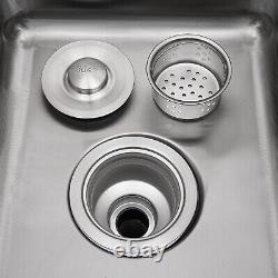 Commercial Stainless Steel Kitchen Three 3 Compartment Bay Sink with Faucet
