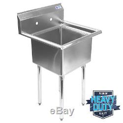 Commercial Stainless Steel Kitchen Utility Sink 23.5 Wide