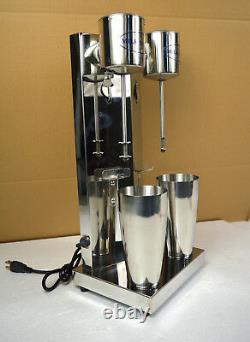 Commercial Stainless Steel Milk Shake Machine Double Head Drink Mixer 110V