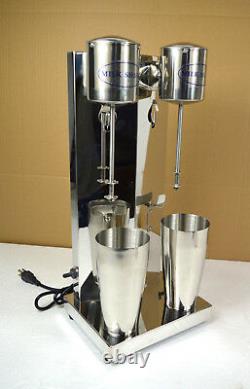 Commercial Stainless Steel Milk Shake Machine Double Head Drink Mixer 110V