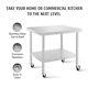 Commercial Stainless Steel Prep Table Work Table W Wheels & Shelf Kitchen