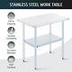 Commercial Stainless Steel Prep Table W Backsplash Adjustable Shelf Feet 36x24