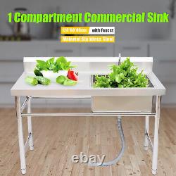 Commercial Stainless Steel Single Deep Large Pot Pan Wash Kitchen Container Sink