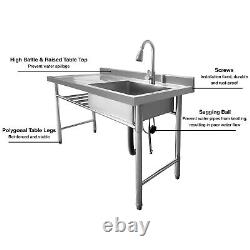 Commercial Stainless Steel Sink 304& Compartment Drain Adjustable Hot, cold Water