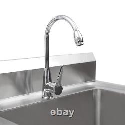 Commercial Stainless Steel Sink Outdoor Single-Bowl Utility Sinks With Faucet