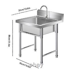 Commercial Stainless Steel Sink Outdoor Single-Bowl Utility Sinks functional