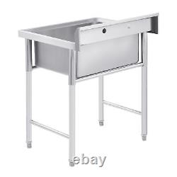 Commercial Stainless Steel Sink w Hot Cold Basin for Bar Kitchen 1 Compartment