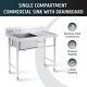 Commercial Stainless Steel Table With Sink 18x16 In Utility Sink For Home Bar
