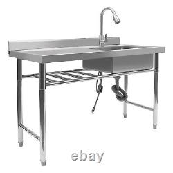 Commercial Stainless Steel Utility Prep Sink Kitchen Sink 1 Compartment + Drain
