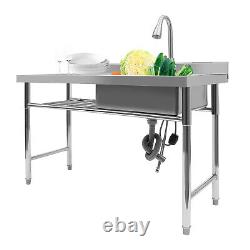 Commercial Stainless Steel Utility Prep Sink Kitchen Sink 1 Compartment & Drain