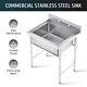 Commercial Stainless Steel Utility Sink With Basin Backsplash 23x18 Inch Sink