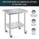 Commercial Stainless Steel Work Station W Wheels & Shelf Kitchen Prep Table