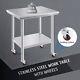 Commercial Stainless Steel Work Table Kitchen Table W Casters Undershelf 30x24