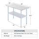 Commercial Stainless Steel Work Table Shelf Kitchen Prep Table With Backsplash Nsf