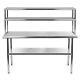 Commercial Stainless Steel Work Table With 2 Tier Overshelf