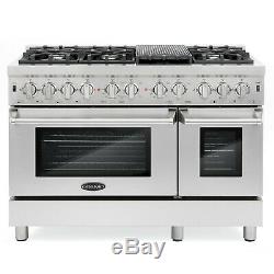 Commercial-Style 48 in. 5.8 cu. Ft. Double Oven Dual Fuel Range 6 Sealed Burners