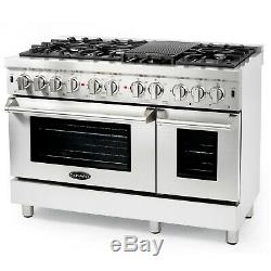 Commercial-Style 48 in. 5.8 cu. Ft. Double Oven Dual Fuel Range 6 Sealed Burners