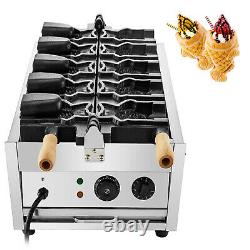 Commercial Taiyaki Maker Fish Waffle Iron Baker Machine Electric Nonstick 5Pcs