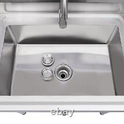 Commercial Utility Prep Sink Stainless Steel 1 Compartment withBasins Backsplash