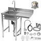 Commercial Utility & Prep Sink Stainless Steel Kitchen Sink 3-compartment Faucet
