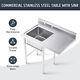 Commercial Utility Sink Stainless Steel Kitchen Table W Sink For Restaurant Bar