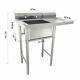 Commercial Utility Stainless Steel Sink Silver 37 L X 22.44w X 40h Versatile