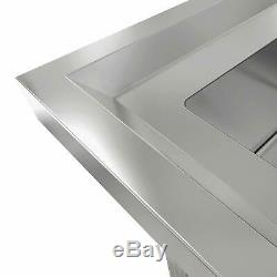 Commercial Utility Stainless Steel Sink Silver 37 L x 22.44W x 40H Versatile