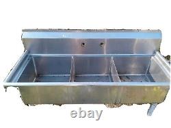 Commercial stainless steel 3 compartment sink