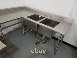Commercial stainless steel sink corner