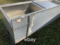 Commercial stainless steel sink with drainboard Four compartment. 8 foot Long