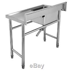 Complete Set Commercial Single Bowl Kitchen Sink Stainless Steel Catering Stand