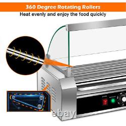 Costway 18 Hot Dog Grill Cooker Machine Commercial Stainless 7 Roller With cover