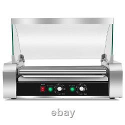 Costway 18 Hot Dog Grill Cooker Machine Commercial Stainless 7 Roller With cover