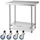 Costway 24 X 36 Stainless Steel Commercial Kitchen Work Table With4 Casters