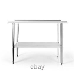 Costway 24 x 48 Stainless Steel Table NSF Commercial Kitchen Island with Shelf