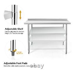 Costway 24 x 48 Stainless Steel Table NSF Commercial Kitchen Island with Shelf