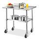 Costway 36 X 24 Stainless Steel Commercial Kitchen Prep & Work Table On Wheels