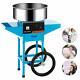 Cotton Candy Machine Electric Commercial Candy Floss Maker With Cart 20'' Blue