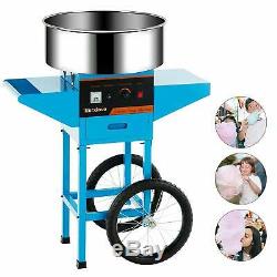 Cotton Candy Machine Electric Commercial Candy Floss Maker with Cart 20'' Blue