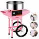 Cotton Candy Machine Electric Commercial Candy Floss Maker With Cart 20'' Pink