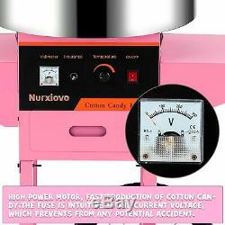 Cotton Candy Machine Electric Commercial Candy Floss Maker with Cart 20'' Pink