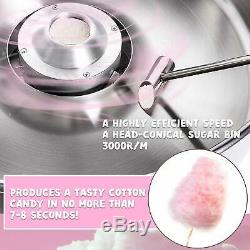 Cotton Candy Machine Electric Commercial Candy Floss Maker with Cart 20'' Pink