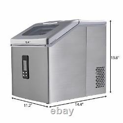 Countertop Commercial Ice Maker Stainless Steel Bar Restaurant Ice Cube Machine