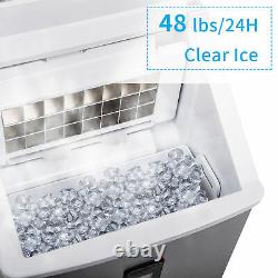 Countertop Commercial Ice Maker Stainless Steel Bar Restaurant Ice Cube Machine